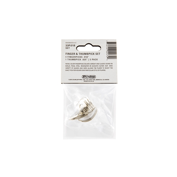 Dunlop 33P N/S 4FINGER &amp; 1THUMB .018 - PLAYER'S PACK 5 PLETTRI