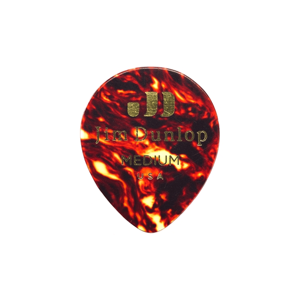 Dunlop 485R-03TH Celluloid Teardrop, Black Thin Refill Bag/72