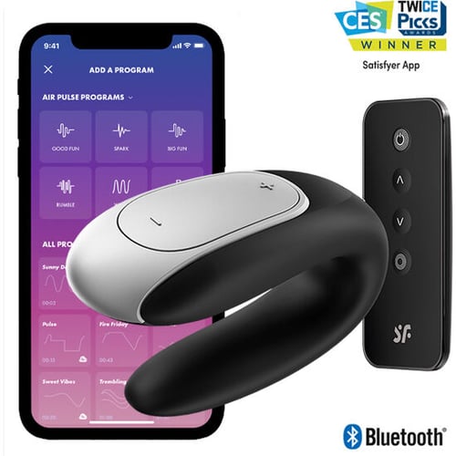 SATISFYER CONNECT SATISFYER - VIBRATORE DOUBLE FUN PARTNER NERO