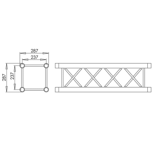 FANTEK TRALICCIO QUADRATO DA 29 CM DA 3M DI SERIE P. NERO