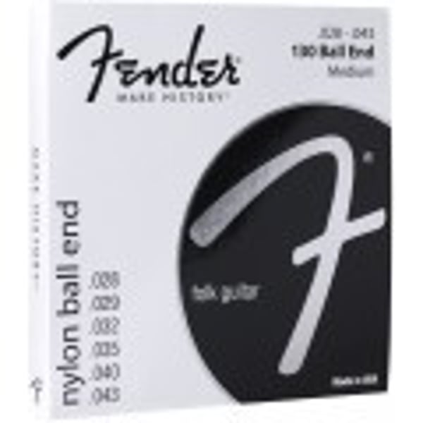 FENDER Muta chitarra classica, 130 trasparente / argento, Ball End, scalatura .028-.043, (6). Modello 0730130400