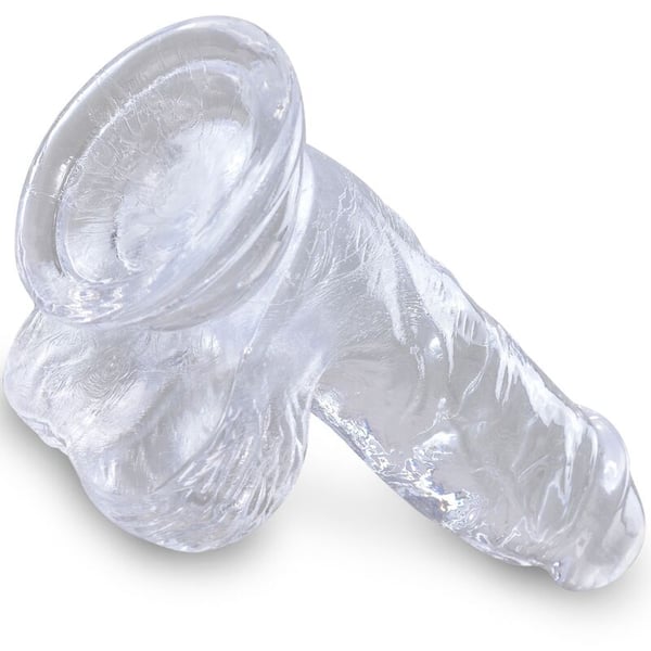 KING COCK CLEAR - REALISTISCHER PENIS MIT 10,1 CM TRANSPARENTEN EIEREN