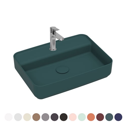 NYMO Lavabo d'appoggio rettangolare con foro rubinetto infinity