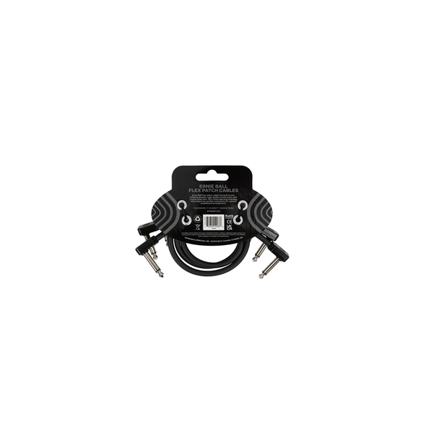 Ernie Ball 6445 Flex Patch Cable Black 30cm 3pk