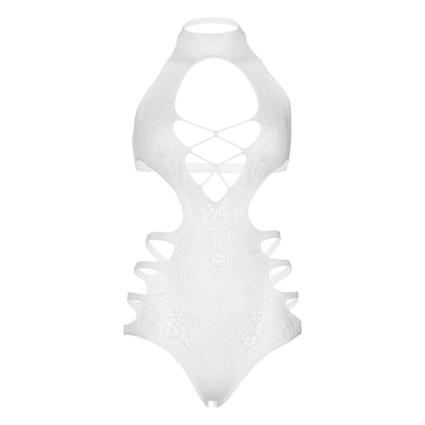 LEG AVENUE BODY À BRETELLES DÉCOUPÉ TAILLE UNIQUE - BLANC
