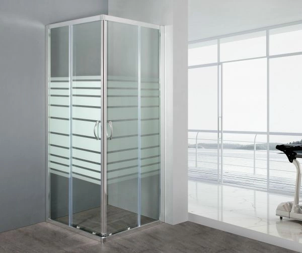 Box Doccia Vetro Serigrafato Anticalcare Temperato 6MM Apertura Angolare Doppio - Foto 7 di 7