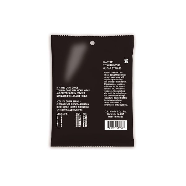Martin &amp; Co. MTCN160 Titanium Core Acoustic Strings Light 12-55