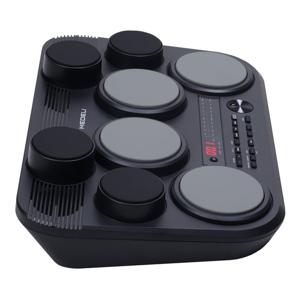 MEDELI Drum kit portatile con 8 pad in gomma sensibili al tocco e 2 pedali
