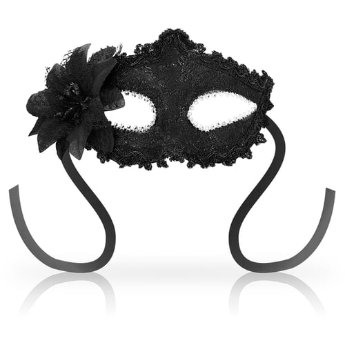OHMAMA MASKS OHMAMA - MASCHERE ANTIZAZ STILE VENEZIANO FIORE LATERALE - NERA