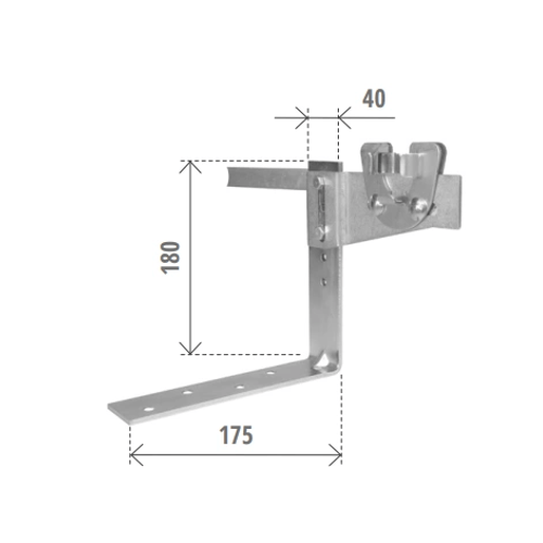 SUPPORTO A BIFORA L=40 PER CUSCINETTO 40mm