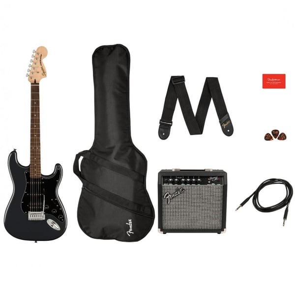 Fender Squier Affinity Stratocaster HSS LRL Charcoal Frost Metallic Pack