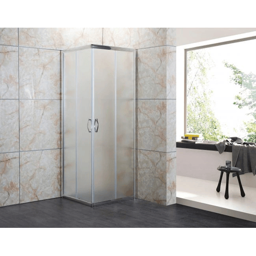 Box Doccia Vetro OPACO Anticalcare Temperato 4MM Apertura Angolare Doppio Scorrevole H185