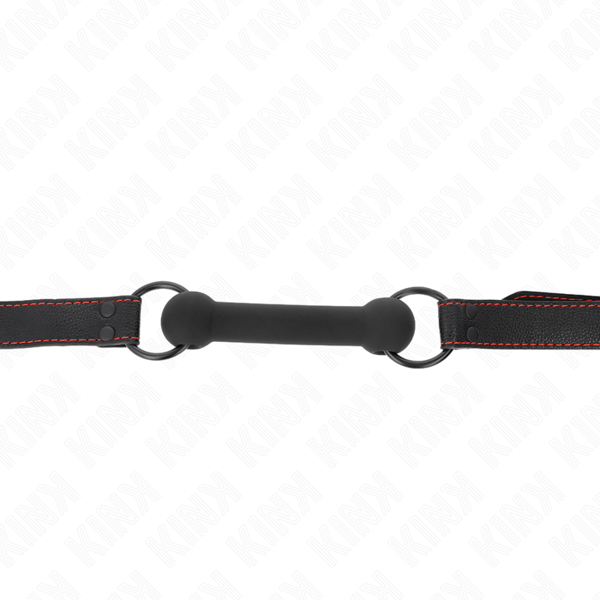 KINK - BONE GAG CON CINTURINO IN SIMILPELLE NERO REGOLABILE 41-57 CM