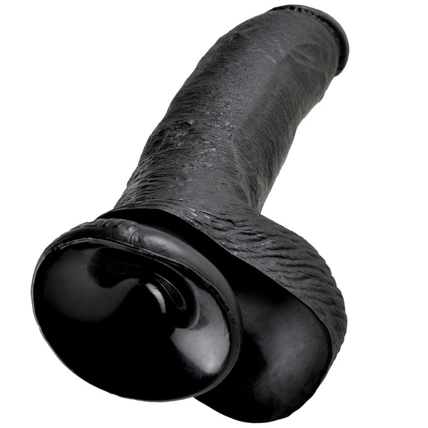 KING COCK 9" CAZZO NERO CON SFERE 22,9 CM