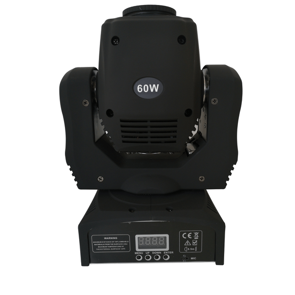 EXTREME SPOT 60 MINI TESTA MOBILE SPOT A LED 60 WATT 7 COLORI 7 GOBO DMX - AUTO - SOUND ACTIVE - MASTER SLAVE