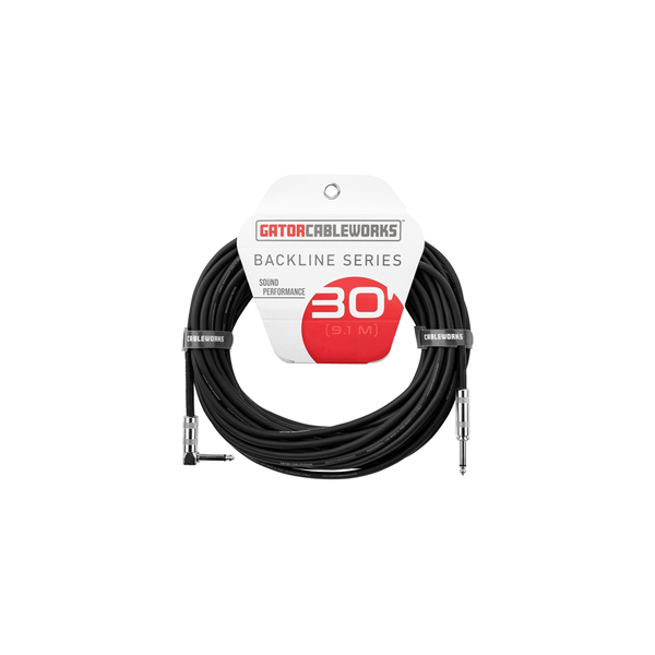Gator Cableworks GCWB-INS-30RA Cavo strumento jack dritto/angolato 9 m Serie Backline