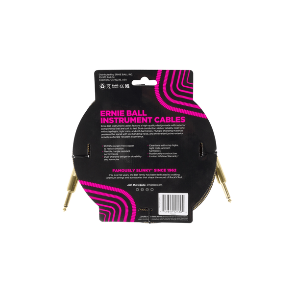 Ernie Ball 6428 Braided Cables Pay Dirt 3m
