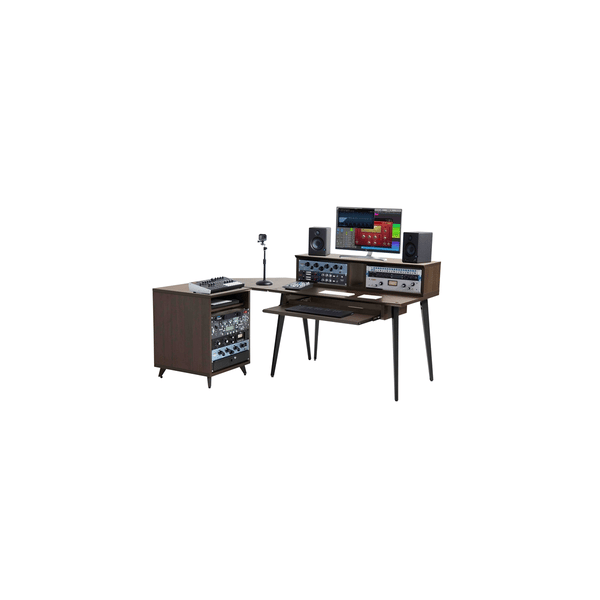 Gator Frameworks GFW-ELITEDESK-BRN Scrivania workstation Elite in noce scuro per studi e creator<br>