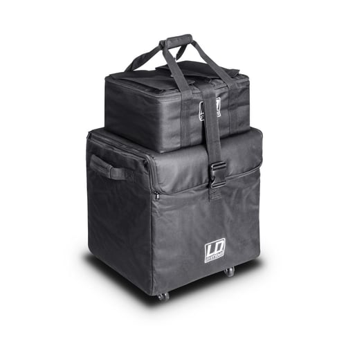 LD SYSTEMS DAVE 8 SET 1 KIT DI BORSE PER IL TRASPORTO DEL SISTEMA PA DAVE 8 XS 1 BORSA SUBWOOFER CON RUOTE + 2 BORSE PER SATELLITI COLORE NERO