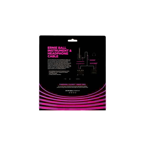 Ernie Ball 6411 Instrument and Headphone Cable