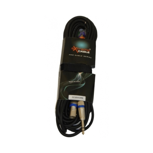 EXTREME JSXM10PRO CAVO XLR MASCHIO - JACK STEREO 1/4" 6.3mm CAVO AUDIO DI SEGNALE SCHERMATO 10 M