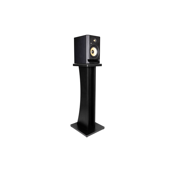 Gator Frameworks GFW-ELITESPKSTMN-BLK Coppia di supporti per monitor da studio in legno con finitura nera&lt;br&gt;