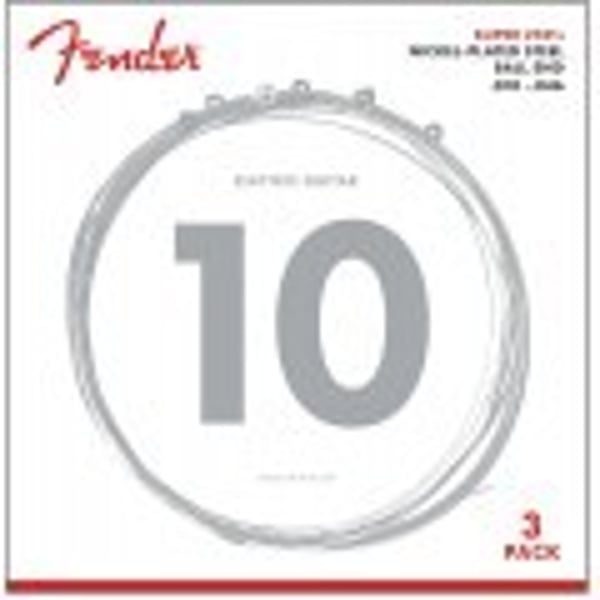 FENDER Set di Corde Super 250R NPS con Ball End (Scalature .010-.046) Confezione da 3. Modello 0730250310