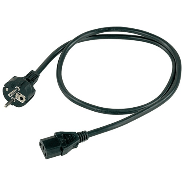PROEL STAGE Cavo di alimentazione assemblato PROEL (3x1 mm2) con connessioni presa volante EC standard 3 poli -&gt; spina volante SCHUKO 16A. Lunghezza: 2.5 m.Altre lunghezze disponibili: visualizzare le specifiche tecniche