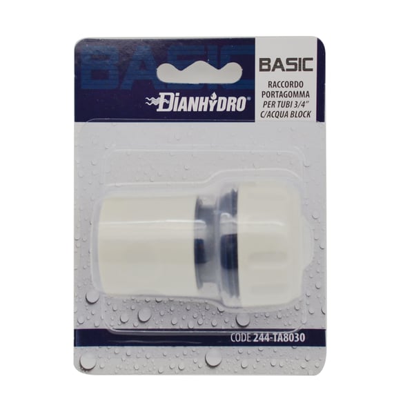 RACCORDO PORTAGOMMA BASIC PER TUBI 3/4" C/ACQUA BLOCK