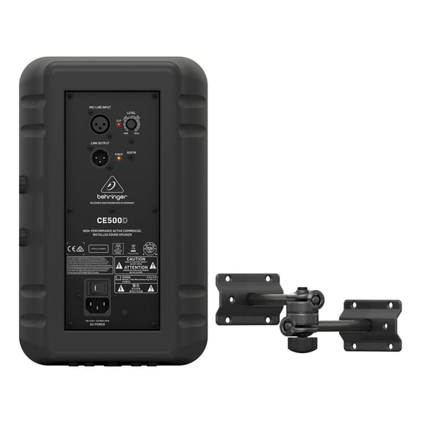 BEHRINGER CE500D-BK CASSA DA INSTALLAZIONE ATTIVA 100W CLASSE D COLORE NERO + SUPPORTO DA MURO