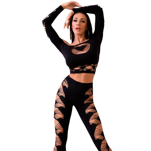 CHILIROSE SETS CHILIROSE - CR 4436 TOP E LEGGINS NERO S/L