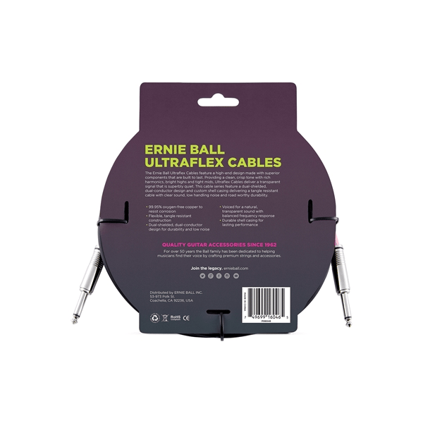 Ernie Ball Cavo PVC Nero 6 m 6046