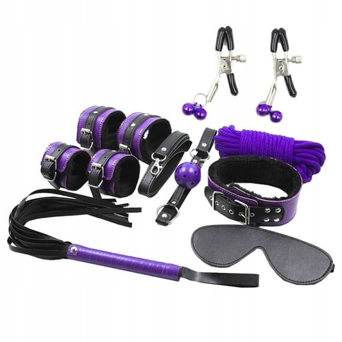 SECRETPLAY 100% FETISH SECRETPLAY - BDSM SET 8PCS VIOLA / NERO.
