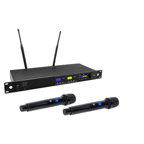 HELVIA Verba -201 Sistema wireless UHF True Diversity con Autoscan - 2 mic a mano A1 (516-558 MHz)