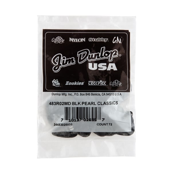 Dunlop 483R#02 Black Perloid - Medium