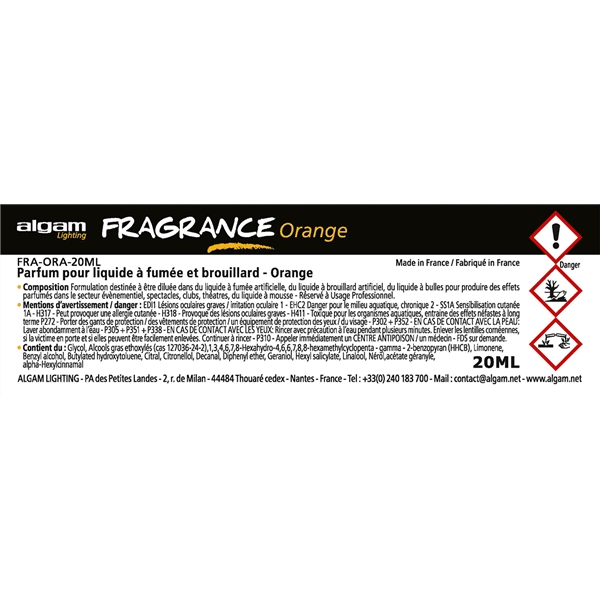Algam Lighting FRA-ORA-20ML Profumo per Liquido del Fumo 20ml Arancia