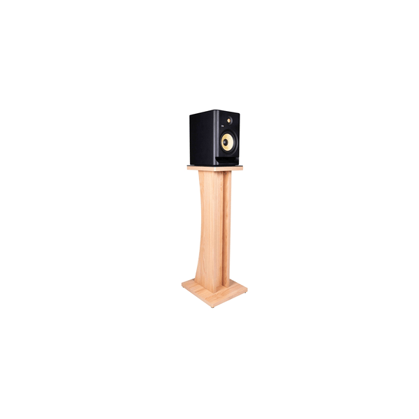 Gator Frameworks GFW-ELITESPKSTMN-MPL Coppia di supporti per monitor da studio in legno con finitura naturale Maple opaca<br>