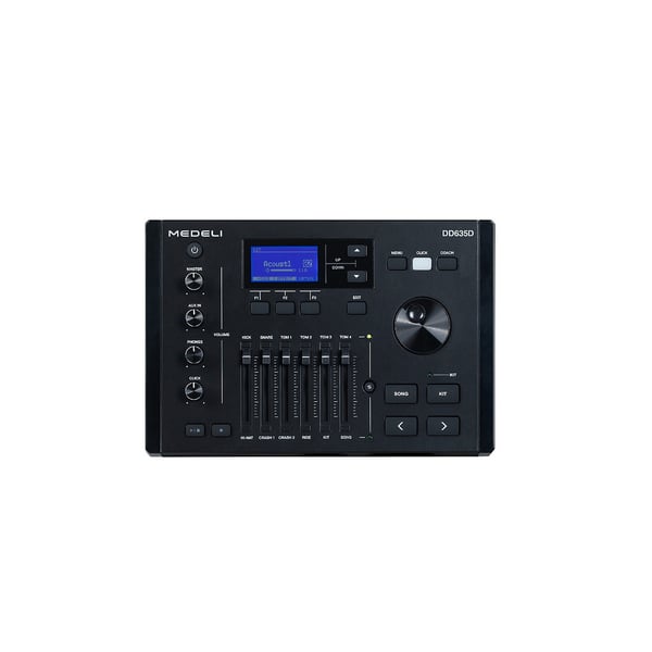 MEDELI Batteria elettronica compatta ed elegante con Snare MESH, 3 Tom, 1 Crash ed Hi-Hat tutti a 2 Zone ed un Ride a 3 Zone.