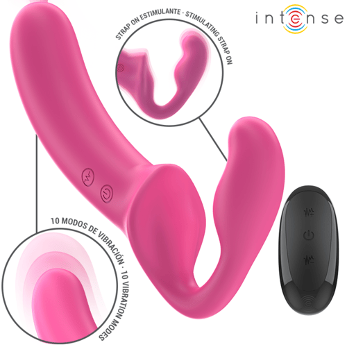 INTENSE FUN INTENSE - AMY DOPPIO VIBRATORE 20 CM ROSA TELECOMANDO