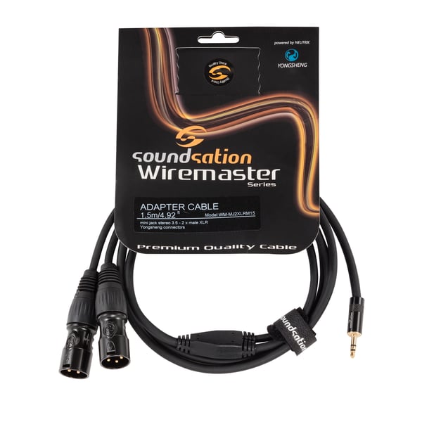 SOUNDSATION Cavo adattatore Wiremaster Mini jack stereo 3.5 - 2 x XLR maschio / 1.5 mt