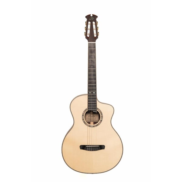 DOWINA Chitarra Grand auditorium Ibrida elettrificata cutaway con corde in nylon. Modello CABERNET HEC-DS