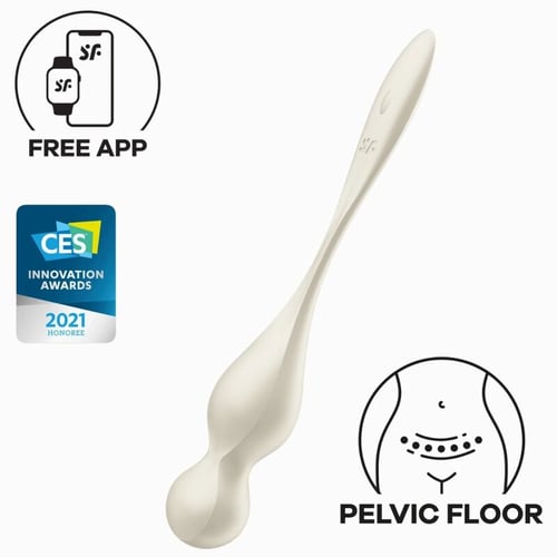 SATISFYER BALLS SATISFYER - LOVE BIRDS SFERE KEGEL VIBRANTI BIANCHE