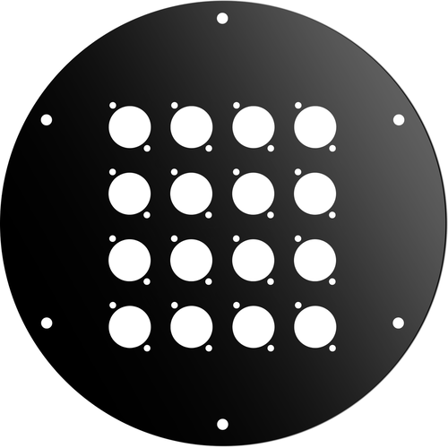 PROEL STAGE Disco frontale in acciaio verniciato nero per AV195, dotato di 16 fori per connettori di tipo “D”.