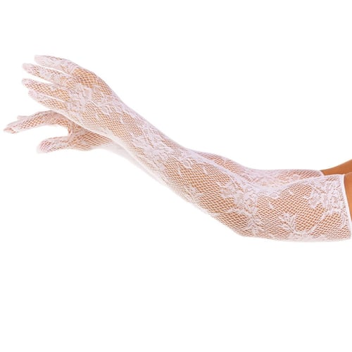 LEG AVENUE HOSIERY LEG AVENUE - GUANTI FLOREALI ROSSI BIANCHI