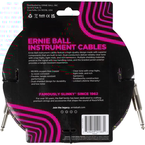Ernie Ball 6431 Braided Cables Purple Python 5,5 m