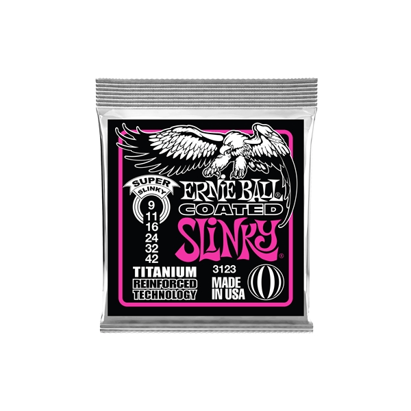 Ernie Ball 3123 RPS Coated Titanium Super Slinky 9-42