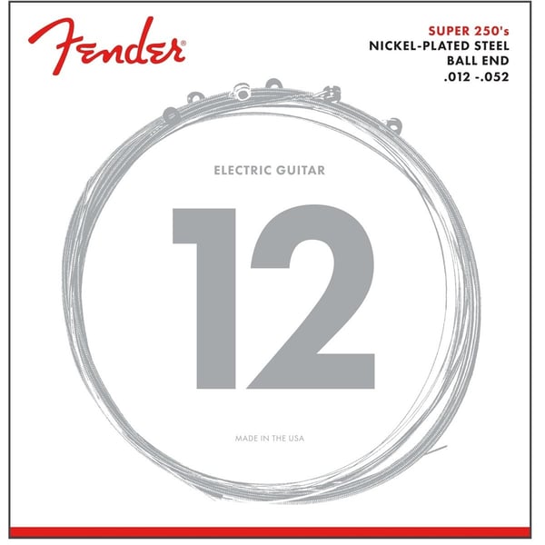 FENDER Set di Corde per Chitarra Super 250 Acciaio Nichelato con Ball End 250H Scalature .012-.052. Modello 0730250409