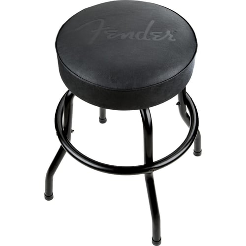 Sgabello da bar con logo nero in rilievo Fender™, nero/nero, 24"