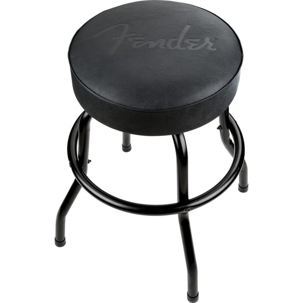 Sgabello da bar con logo nero in rilievo Fender™, nero/nero, 30"