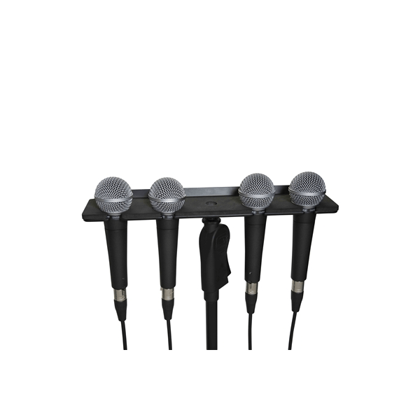 Gator Frameworks GFW-MIC-4TRAY Supporto multi-microfono per 4 microfoni<br>